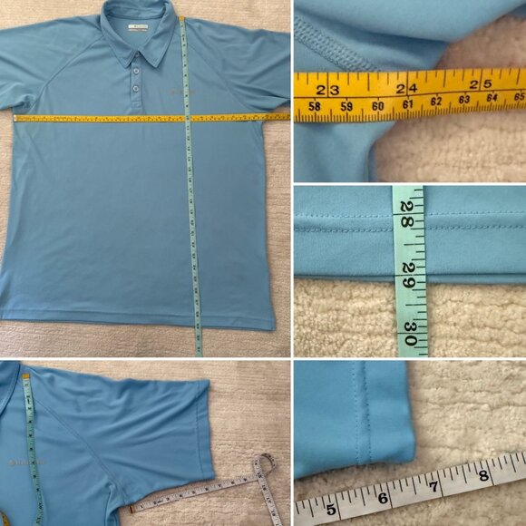 Columbia Polo Shirt Size XL Light Blue Short Sleeve Performance Fabric - Picture 7 of 13